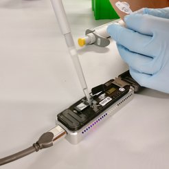 The sequencing device has tiny nanopores that can determine both the DNA sequence and the epigenetic signature.