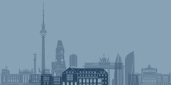 Aufmacher für die Jahreshauptversammlung: die Silhouette von Berlin