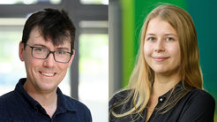 Zachary Smith, winner of the Hermann Neuhaus Prize and Sara Hetzel, honored with the Otto Hahn Medal.