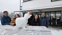 Snow pig made by Aktas lab (Ibrahim, Lisa, Michal, Tugce and Petar)
