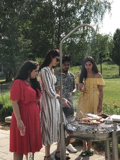 The lab likes to BBQ!